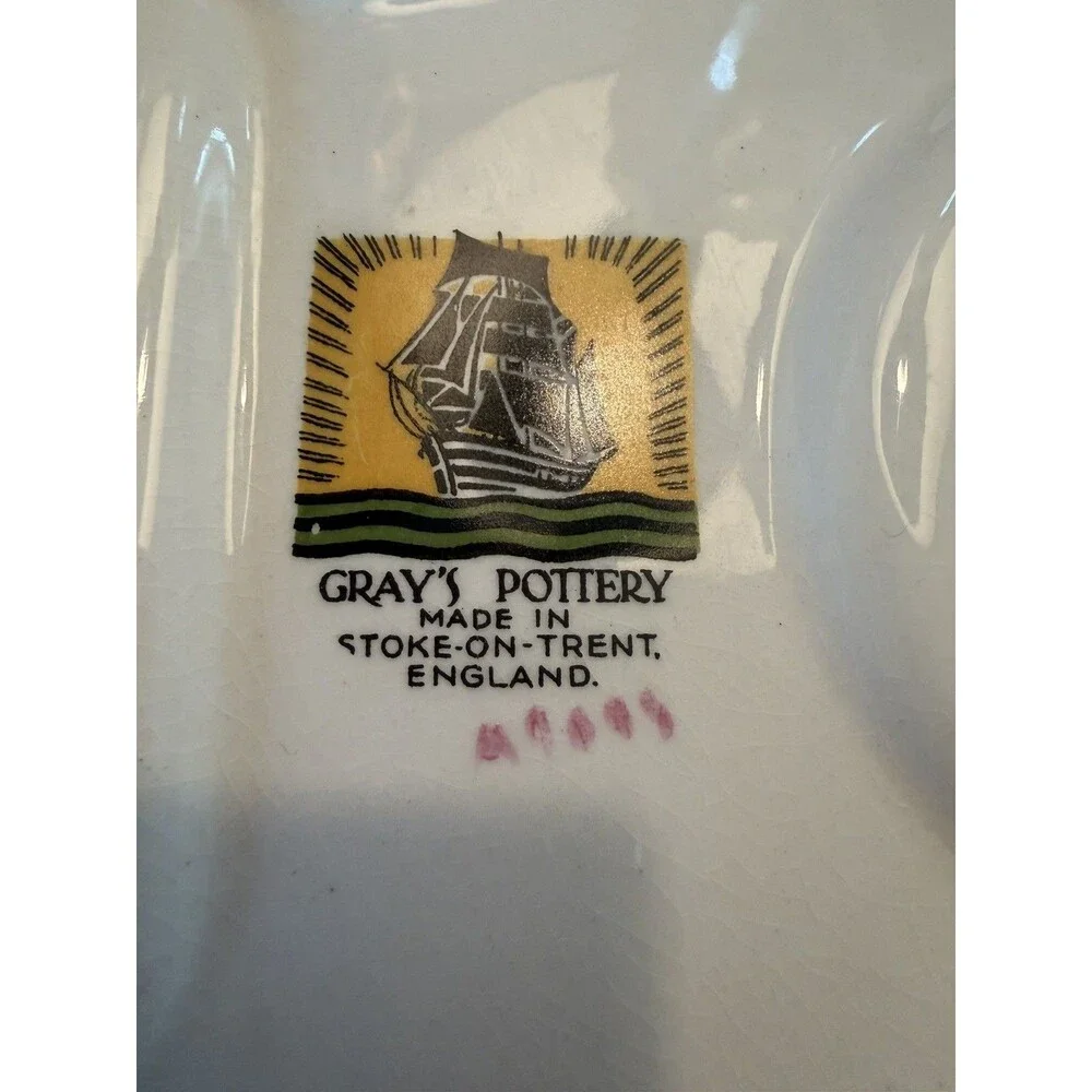 Vintage 1930's Gray's Pottery Breakfast Service Tea Set for One Floral Design